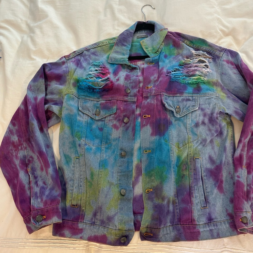 LF Carmar Denim Oversized tie-dye jacket